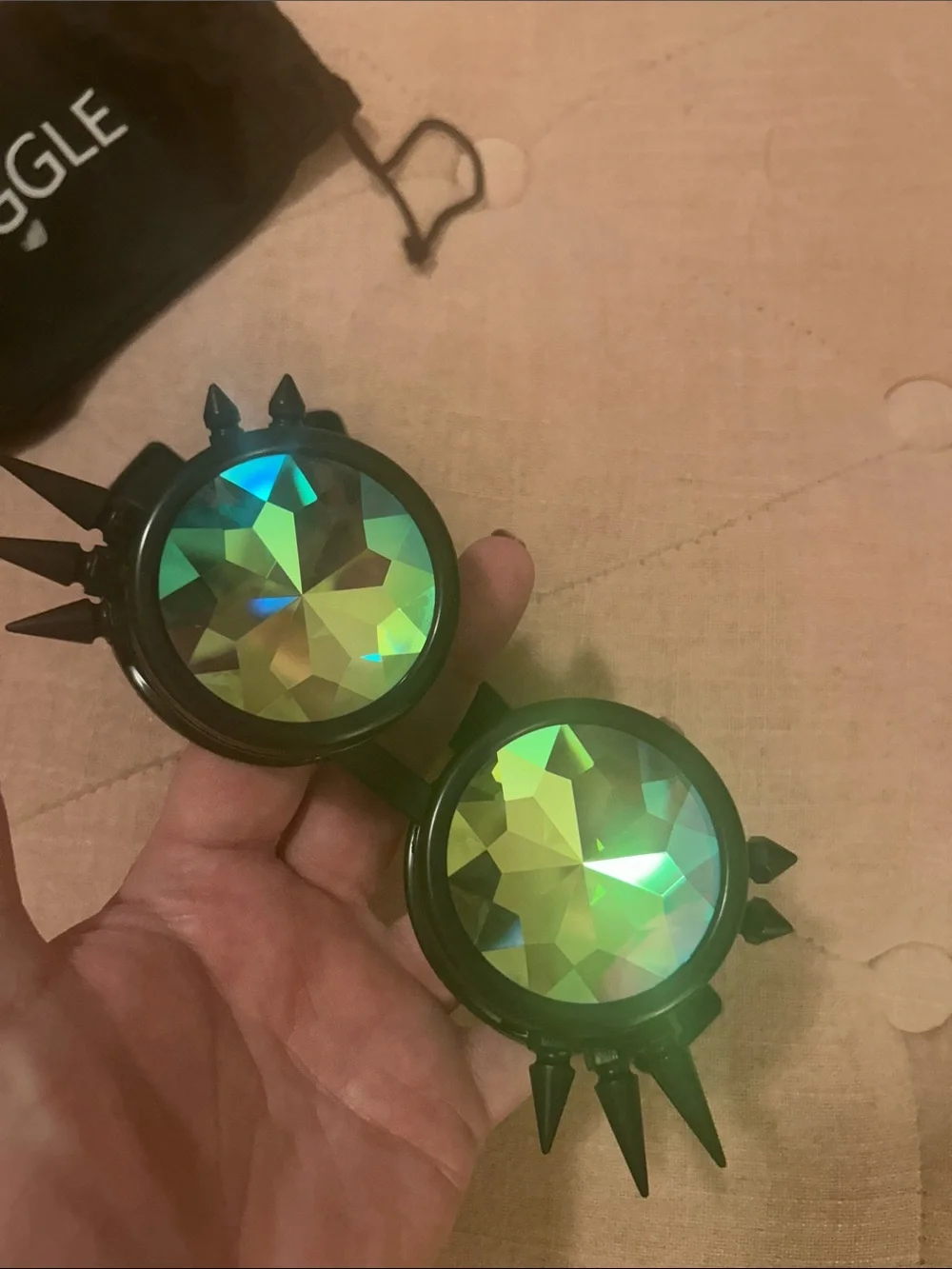 C.F. Goggle Black Iridescent Kaleidoscope Goggles! Fun!
